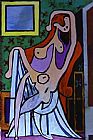 Pablo Picasso Famous Paintings - Large Nude in Red Armchair